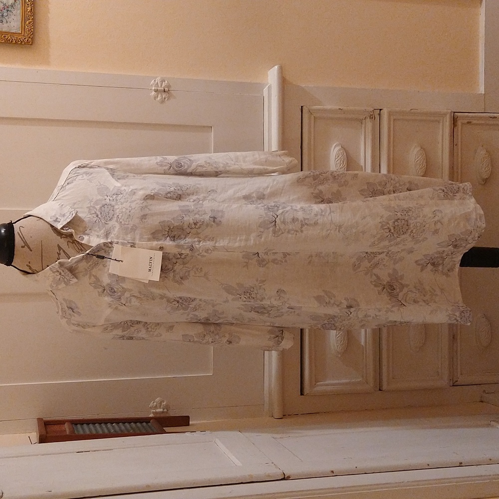 NWT Malvin print white and gray dress Sz L